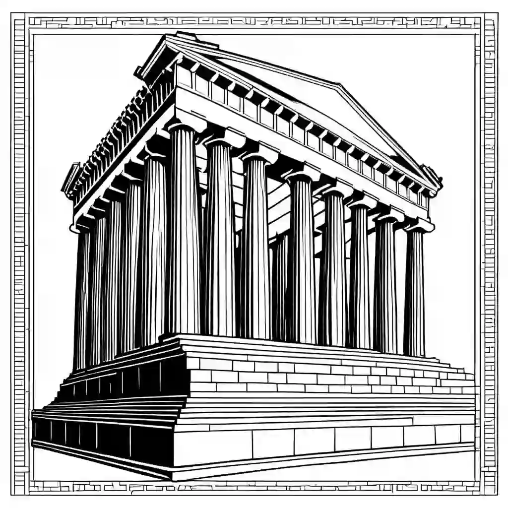 The Parthenon coloring pages